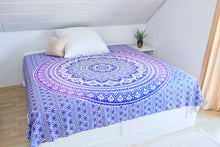 Lade das Bild in den Galerie-Viewer, Collido Mandala Wandtuch aus Indien | 100% Baumwolle | ca. 210x220 cm | Indischer Wandteppich als Überwurf oder Tagesdecke für Couch / Bett Queen Size